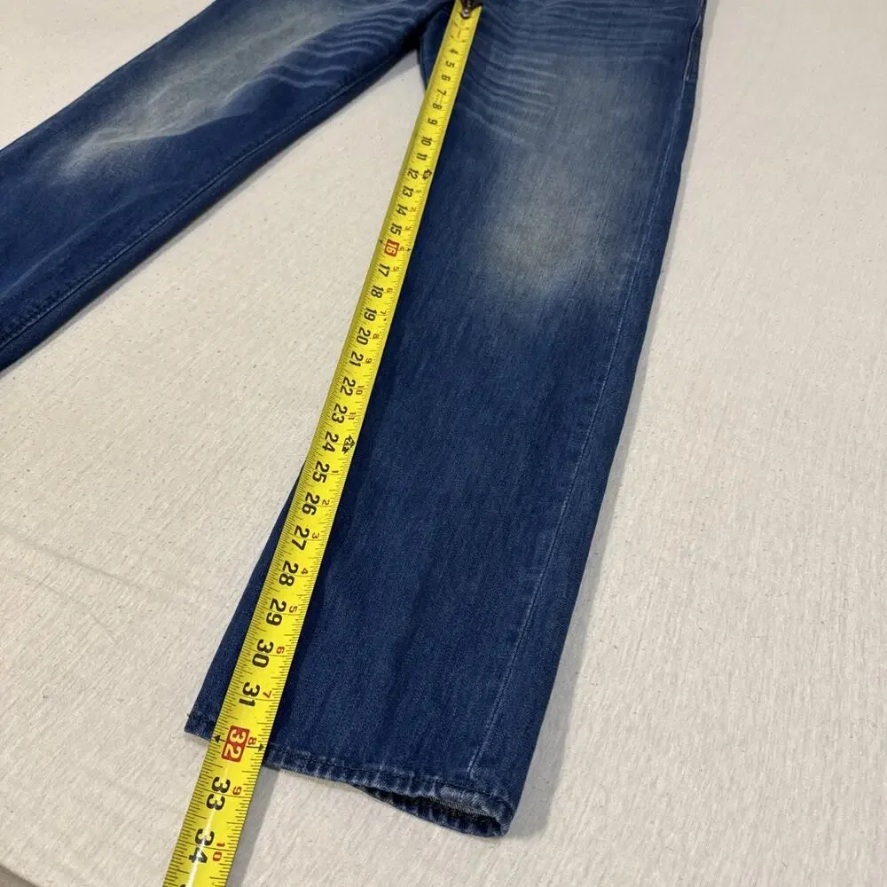 Diesel Buster Mens 34x32 Regular Slim Tapered Blue Jeans Wash 0663D EUC